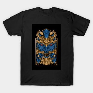 blue golden mask statue head T-Shirt